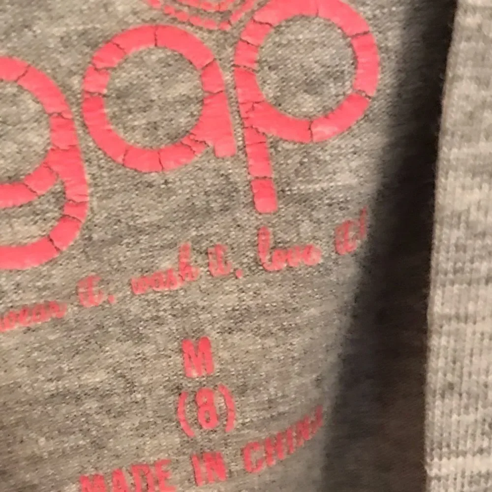 Gap Gray Girls Zipper Hoodie Size M 8 Long Sleeve